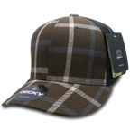 6 Panel Mid Profile Structured Plaid Trucker