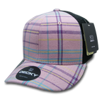 6 Panel Mid Profile Structured Plaid Trucker