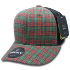6 Panel Mid Profile Structured Plaid Trucker