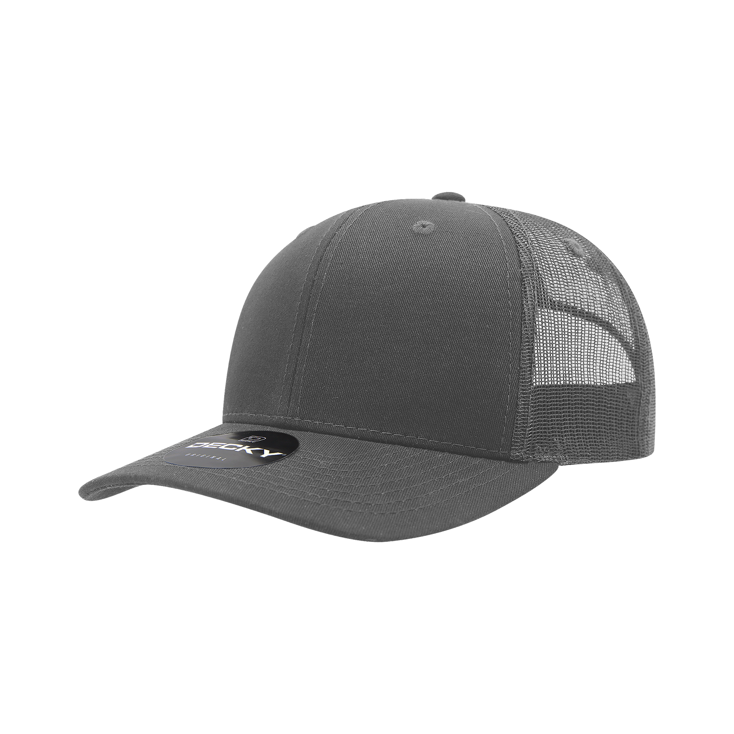 6 Panel Mid Profile Structured Cotton Blend Trucker