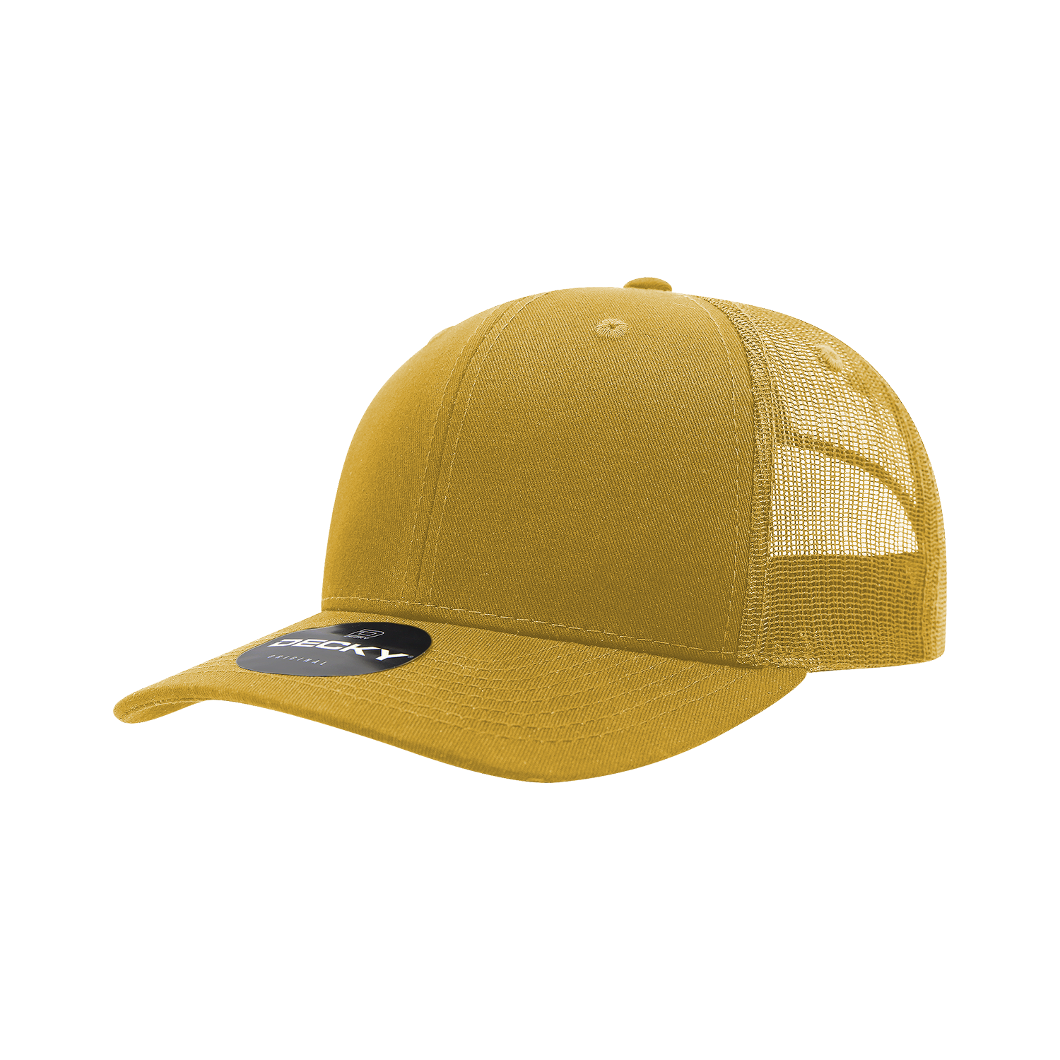 6 Panel Mid Profile Structured Cotton Blend Trucker