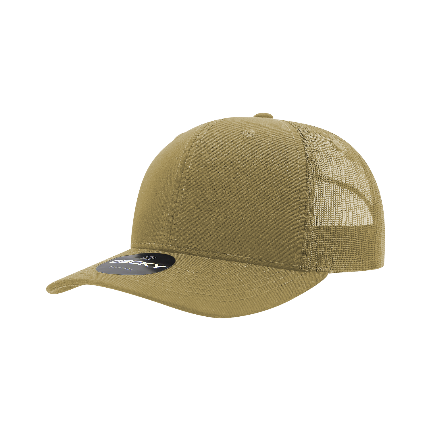 6 Panel Mid Profile Structured Cotton Blend Trucker