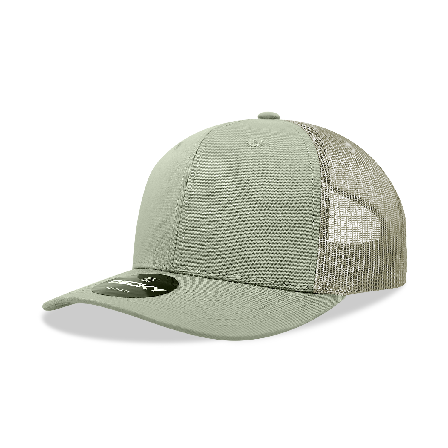 6 Panel Mid Profile Structured Cotton Blend Trucker