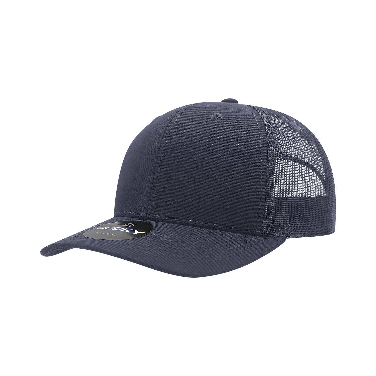 6 Panel Mid Profile Structured Cotton Blend Trucker