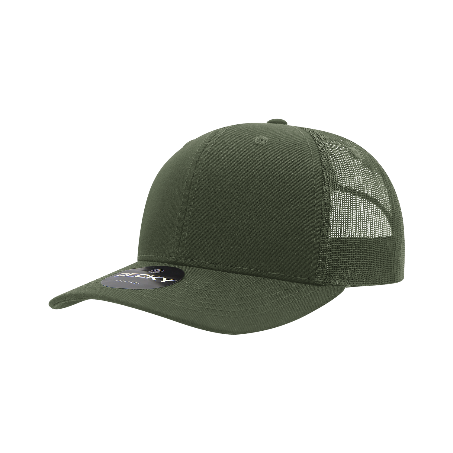 6 Panel Mid Profile Structured Cotton Blend Trucker