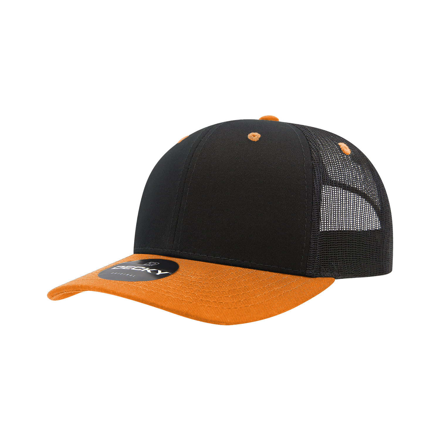 6 Panel Mid Profile Structured Cotton Blend Trucker