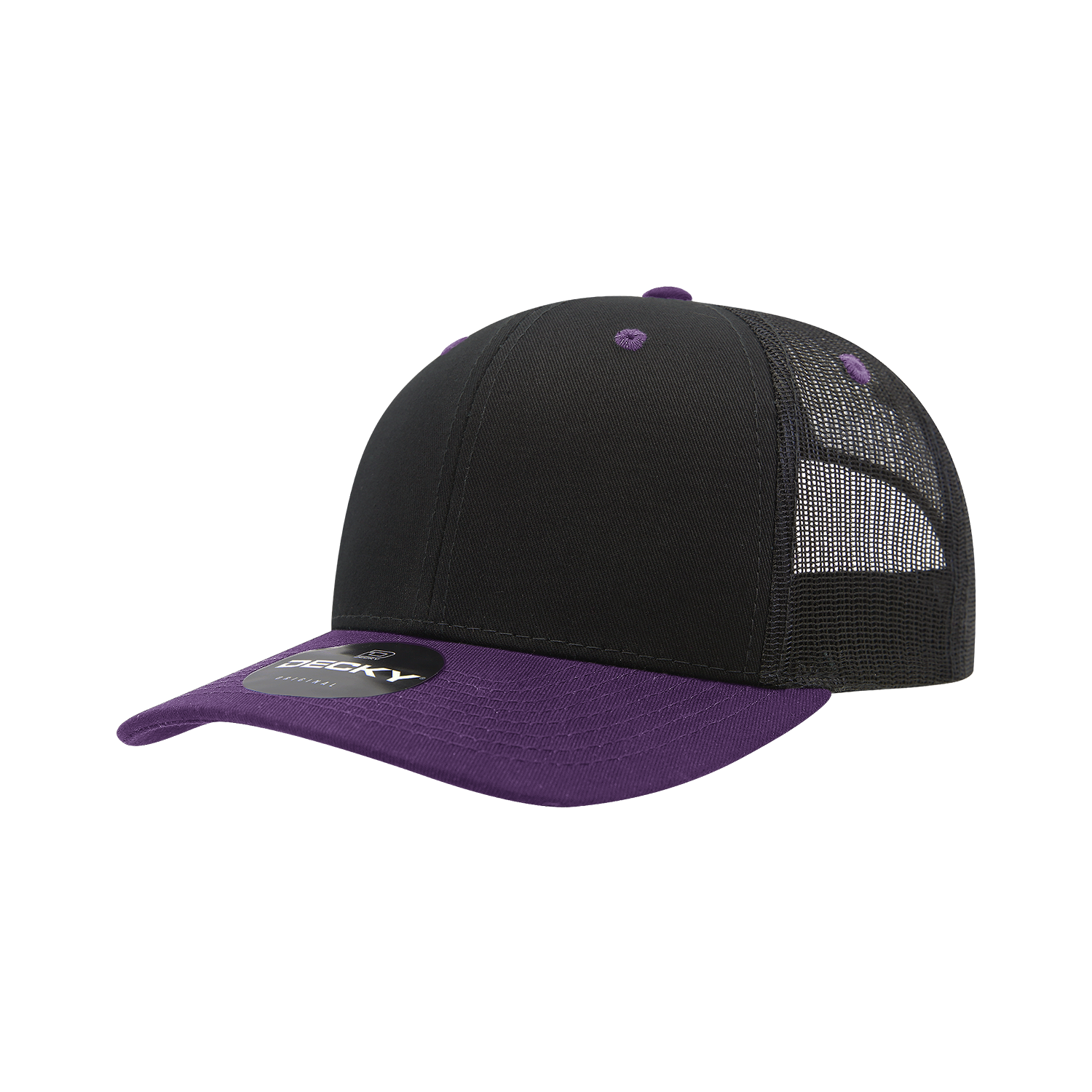 6 Panel Mid Profile Structured Cotton Blend Trucker