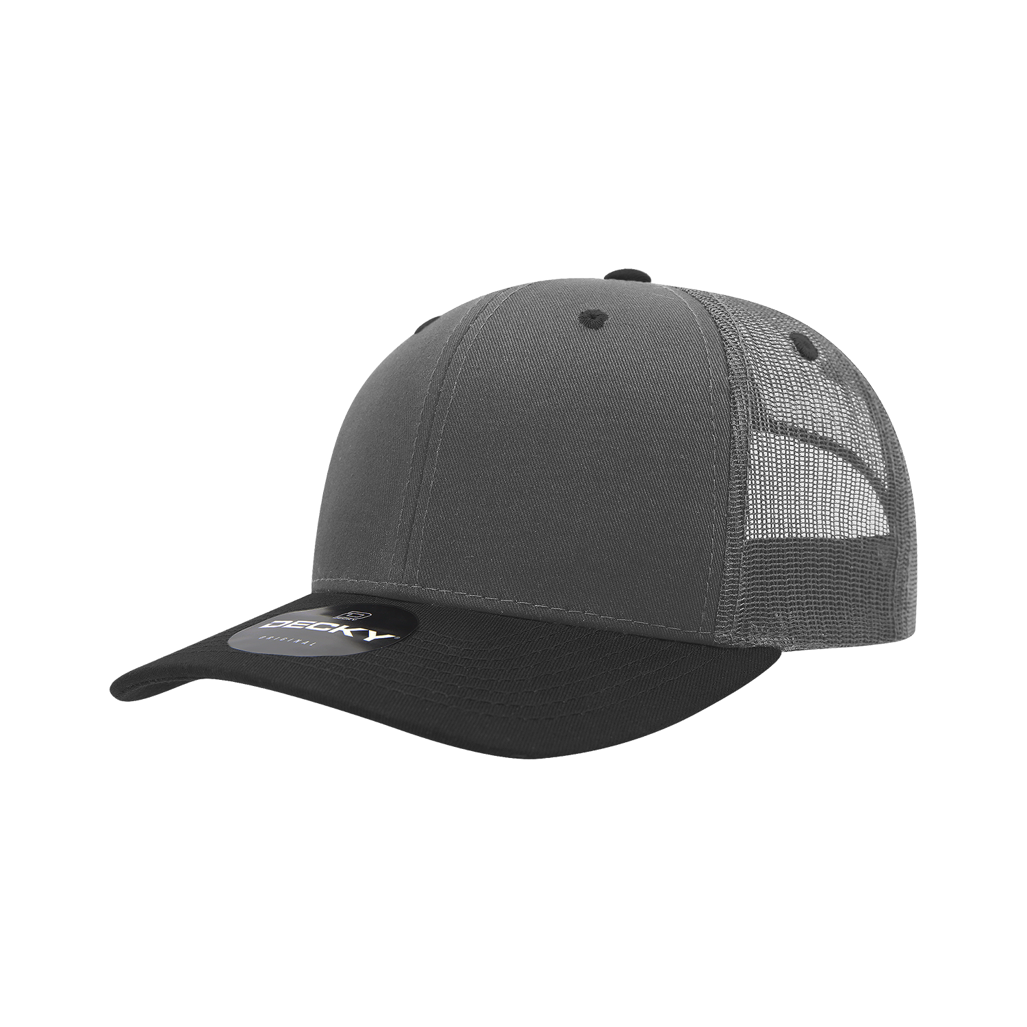6 Panel Mid Profile Structured Cotton Blend Trucker
