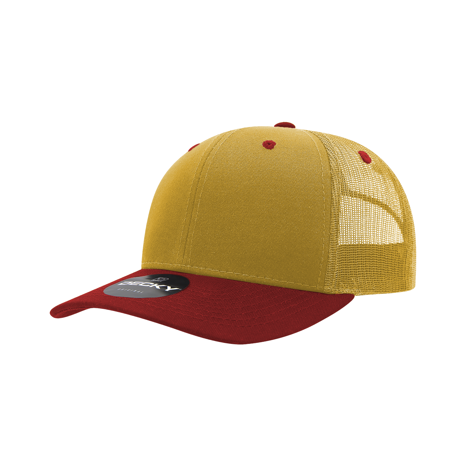 6 Panel Mid Profile Structured Cotton Blend Trucker