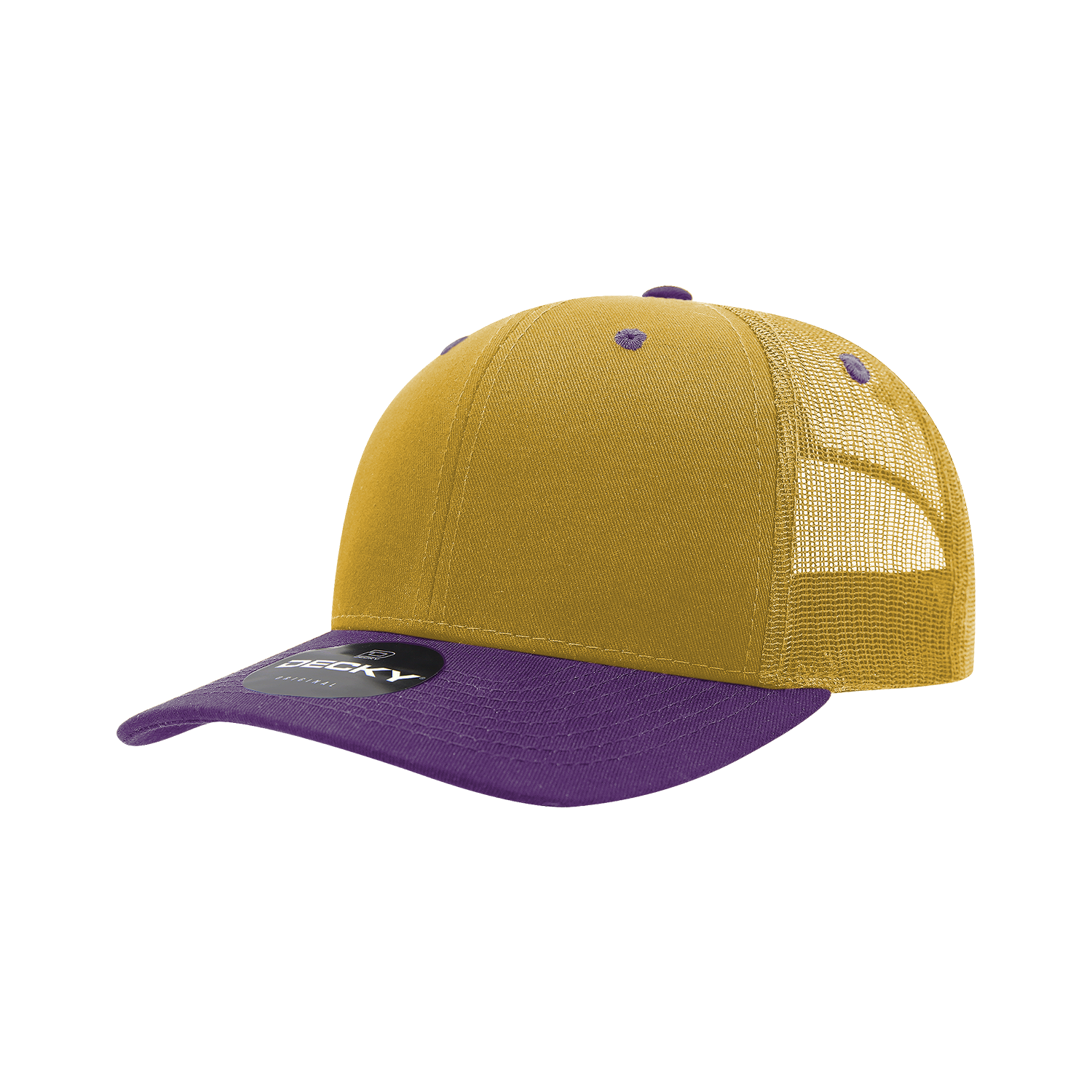 6 Panel Mid Profile Structured Cotton Blend Trucker