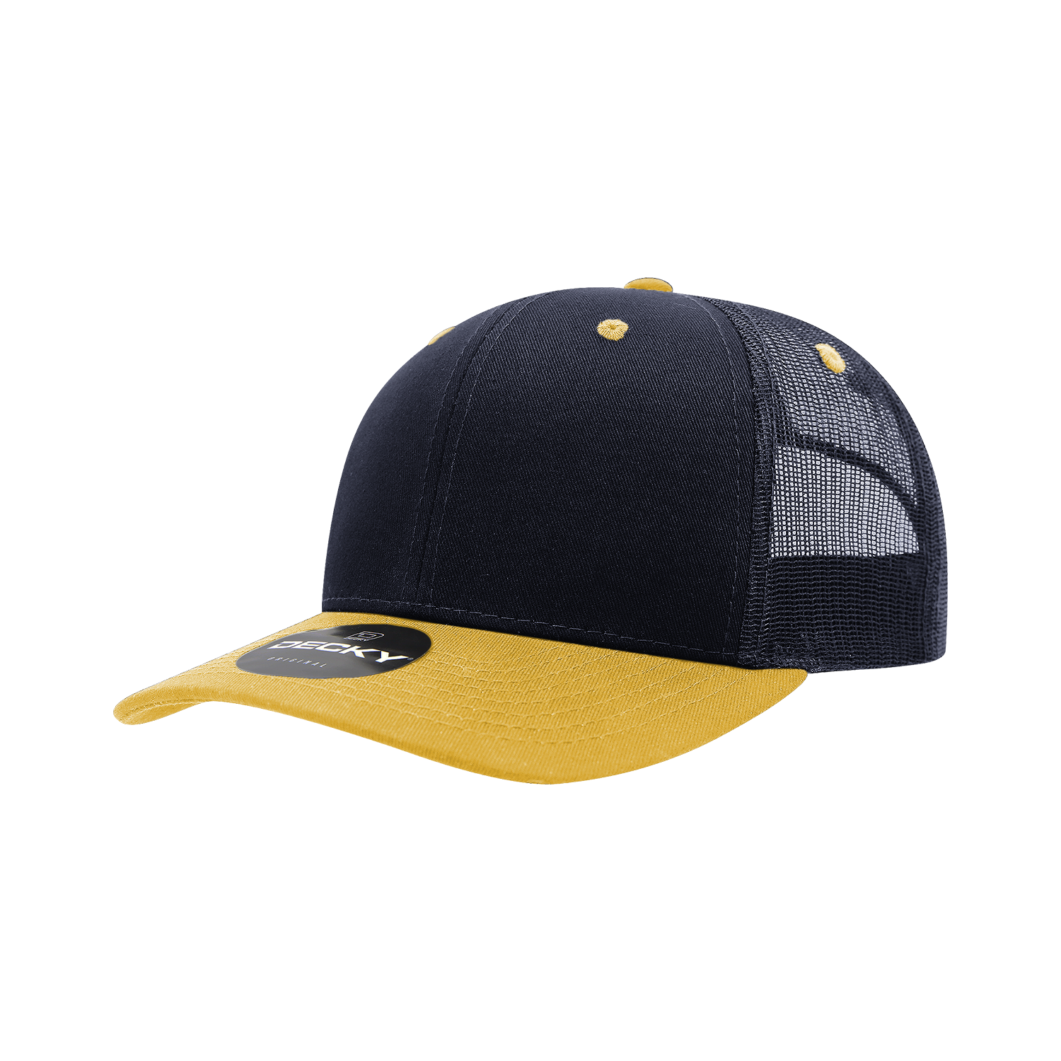 6 Panel Mid Profile Structured Cotton Blend Trucker