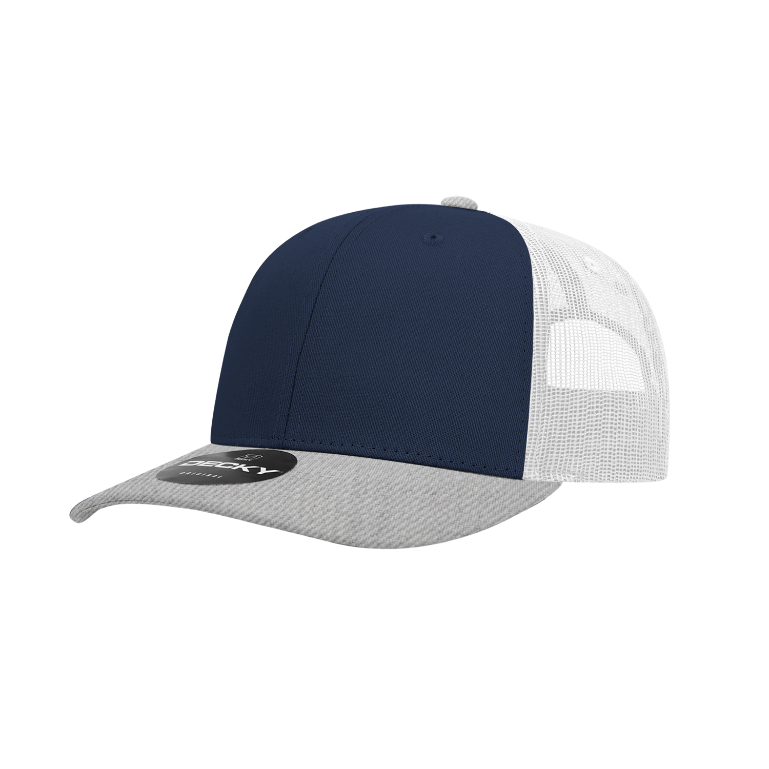 6 Panel Mid Profile Structured Cotton Blend Trucker