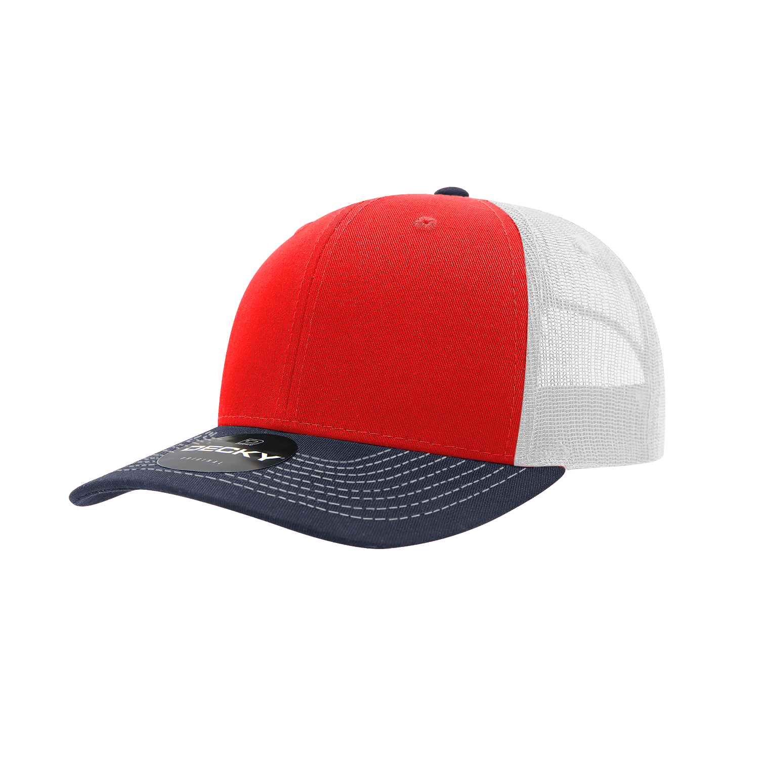 6 Panel Mid Profile Structured Cotton Blend Trucker