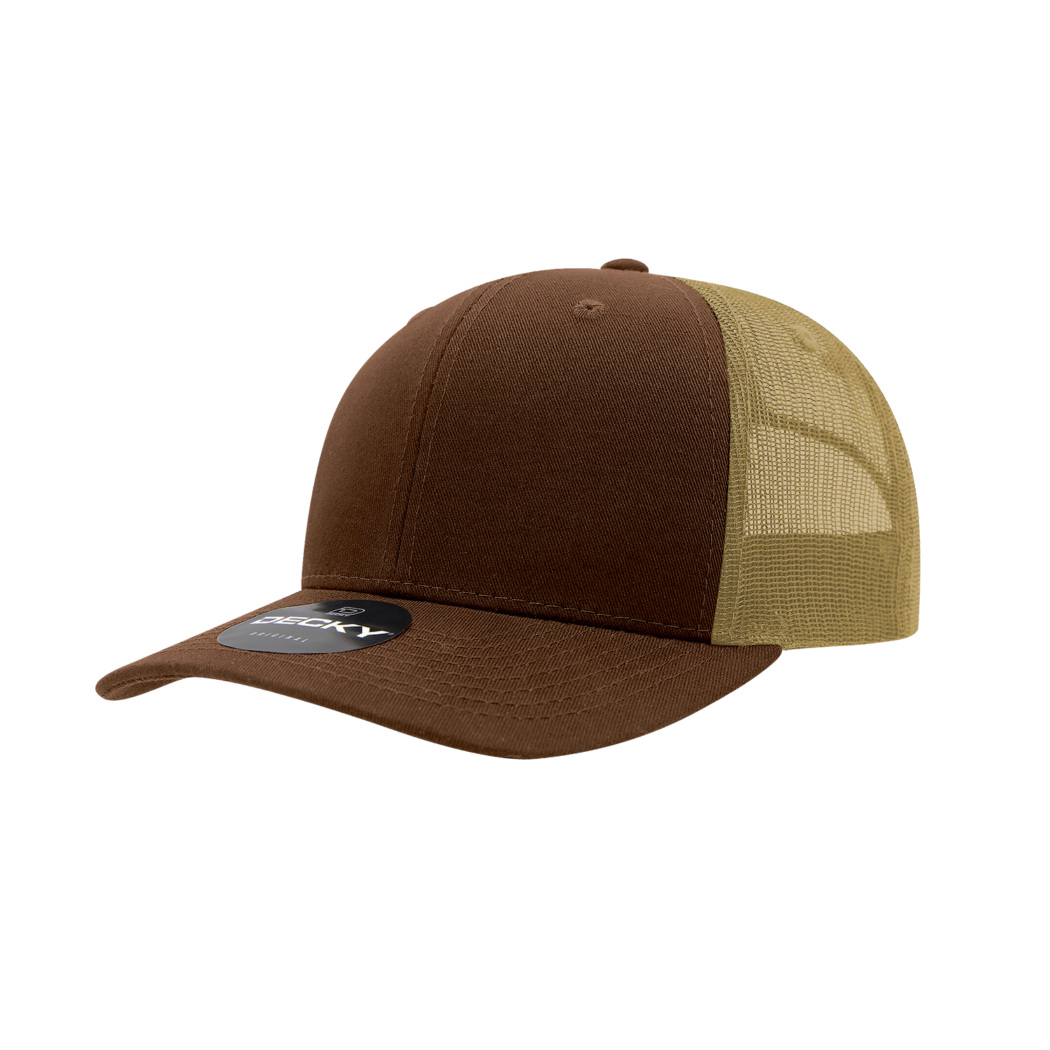 6 Panel Mid Profile Structured Cotton Blend Trucker