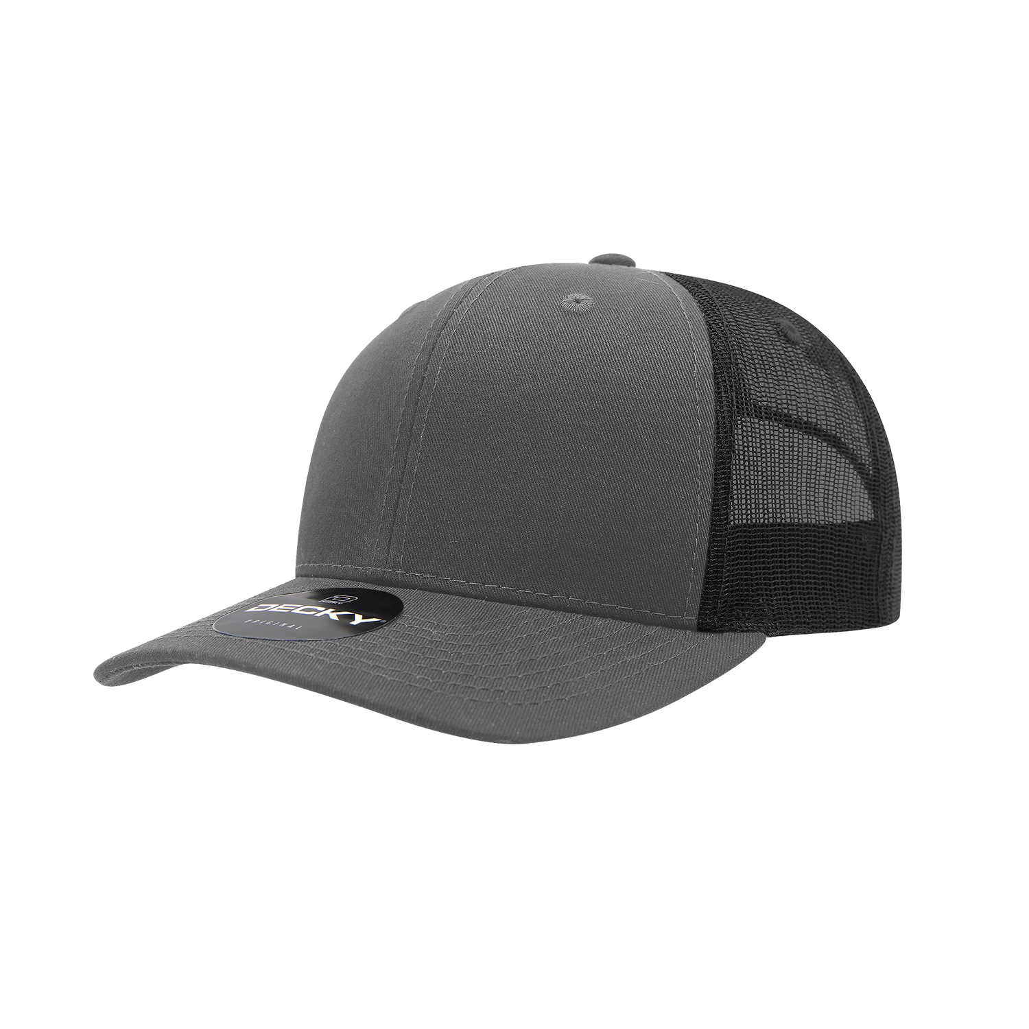 6 Panel Mid Profile Structured Cotton Blend Trucker
