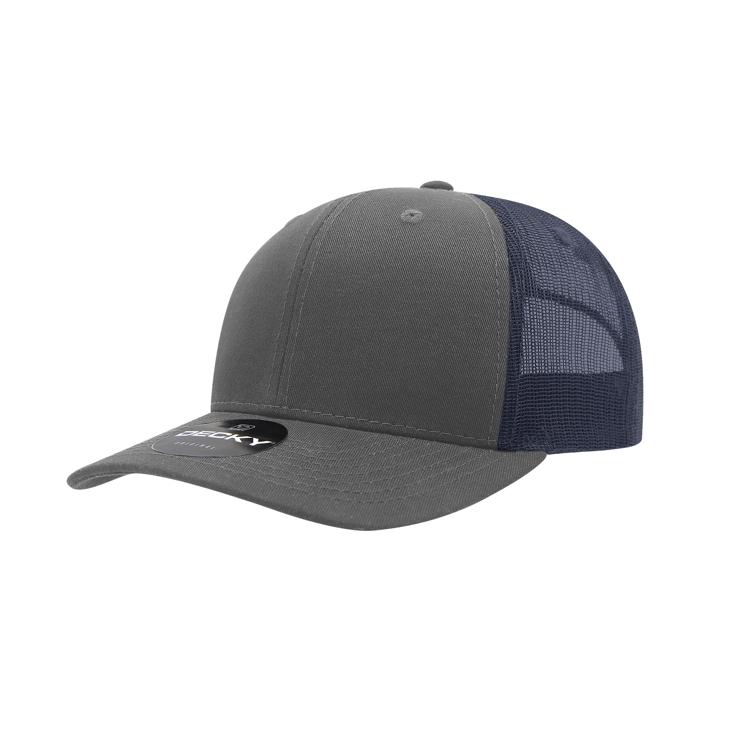 6 Panel Mid Profile Structured Cotton Blend Trucker