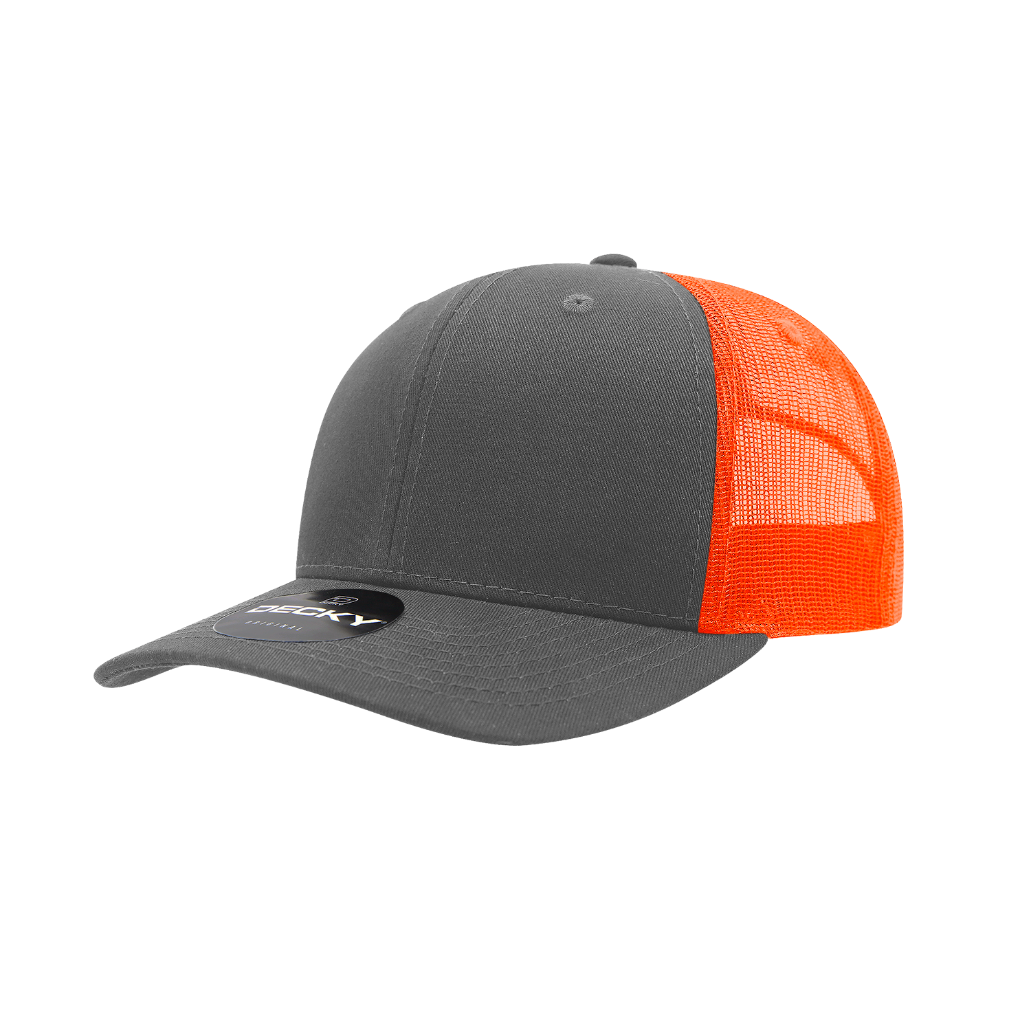 6 Panel Mid Profile Structured Cotton Blend Trucker