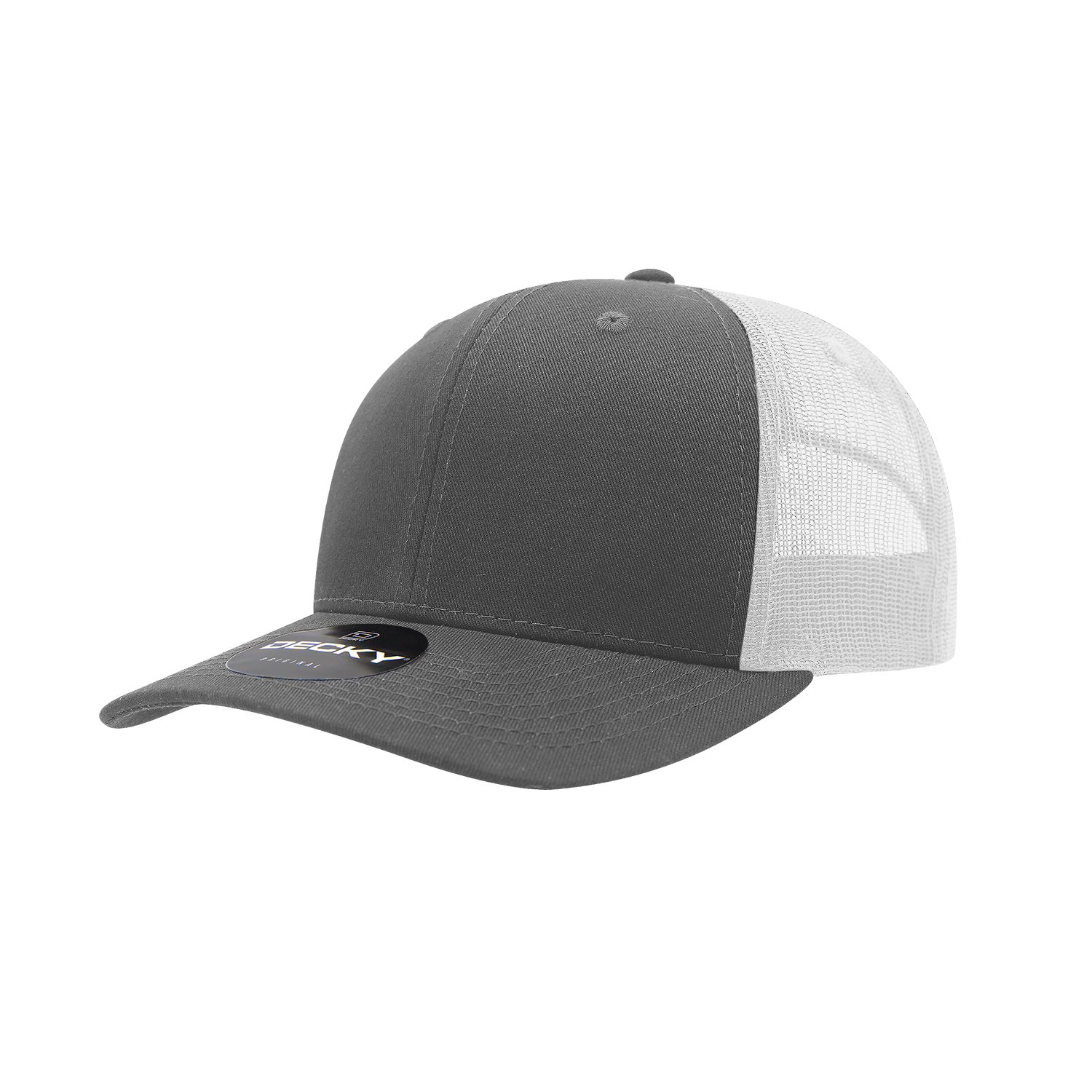 6 Panel Mid Profile Structured Cotton Blend Trucker