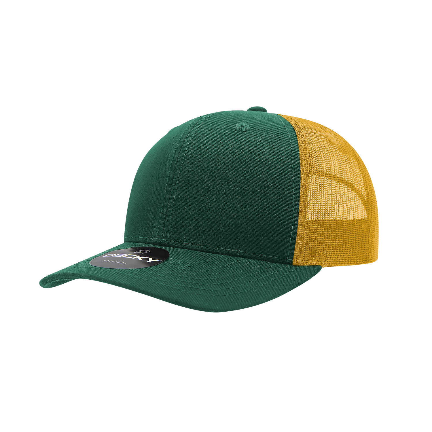 6 Panel Mid Profile Structured Cotton Blend Trucker