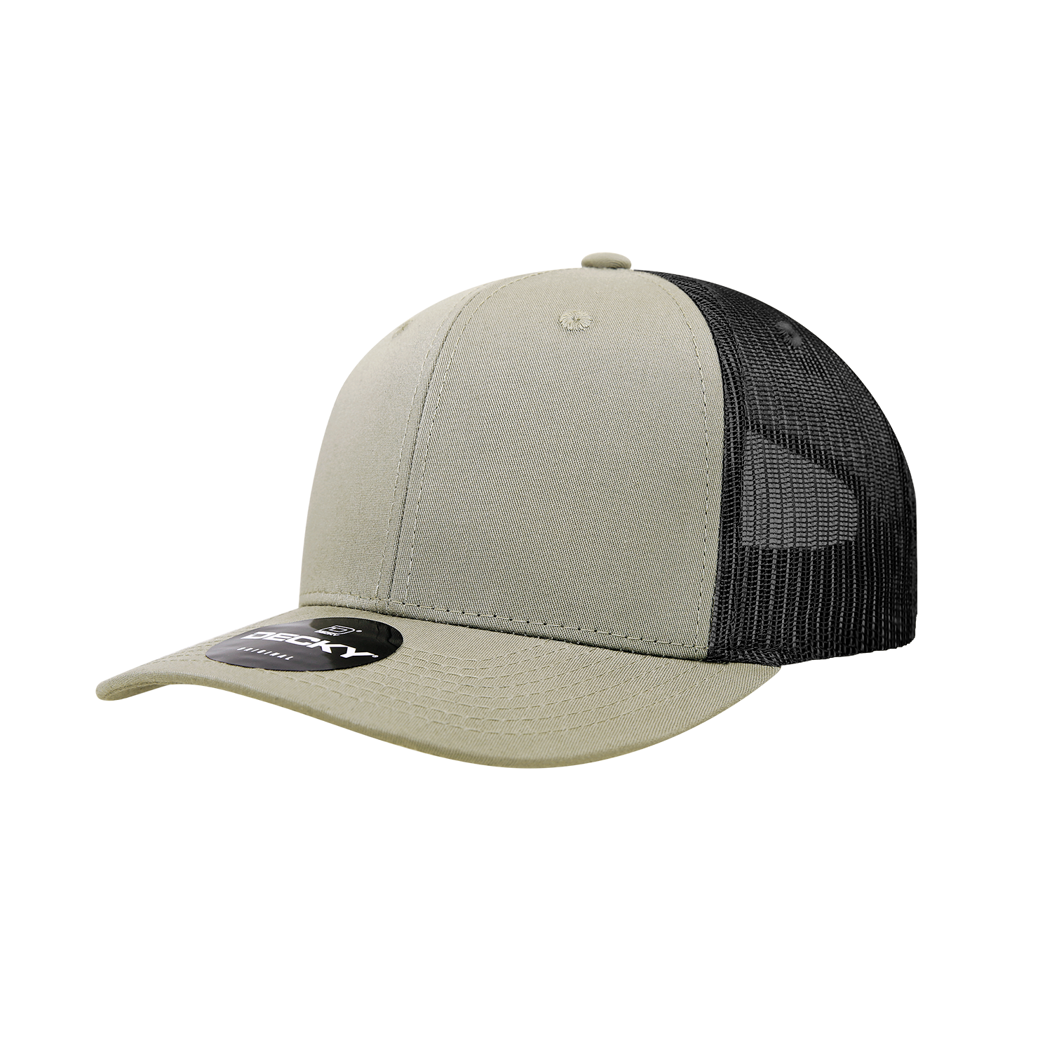 6 Panel Mid Profile Structured Cotton Blend Trucker