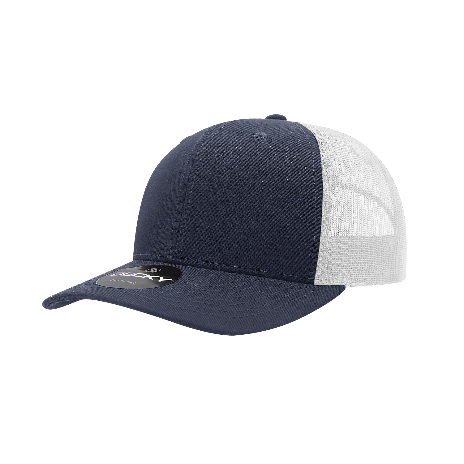 6 Panel Mid Profile Structured Cotton Blend Trucker