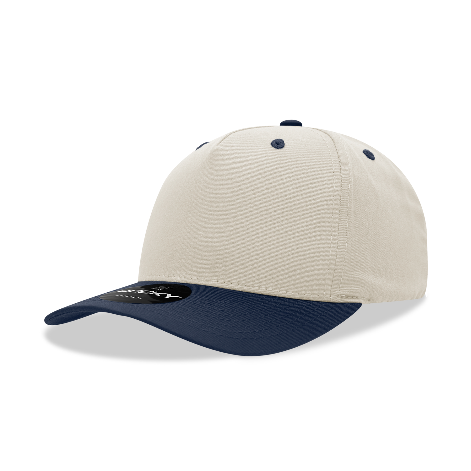 5 Panel Mid Profile Structured Cotton Blend Cap