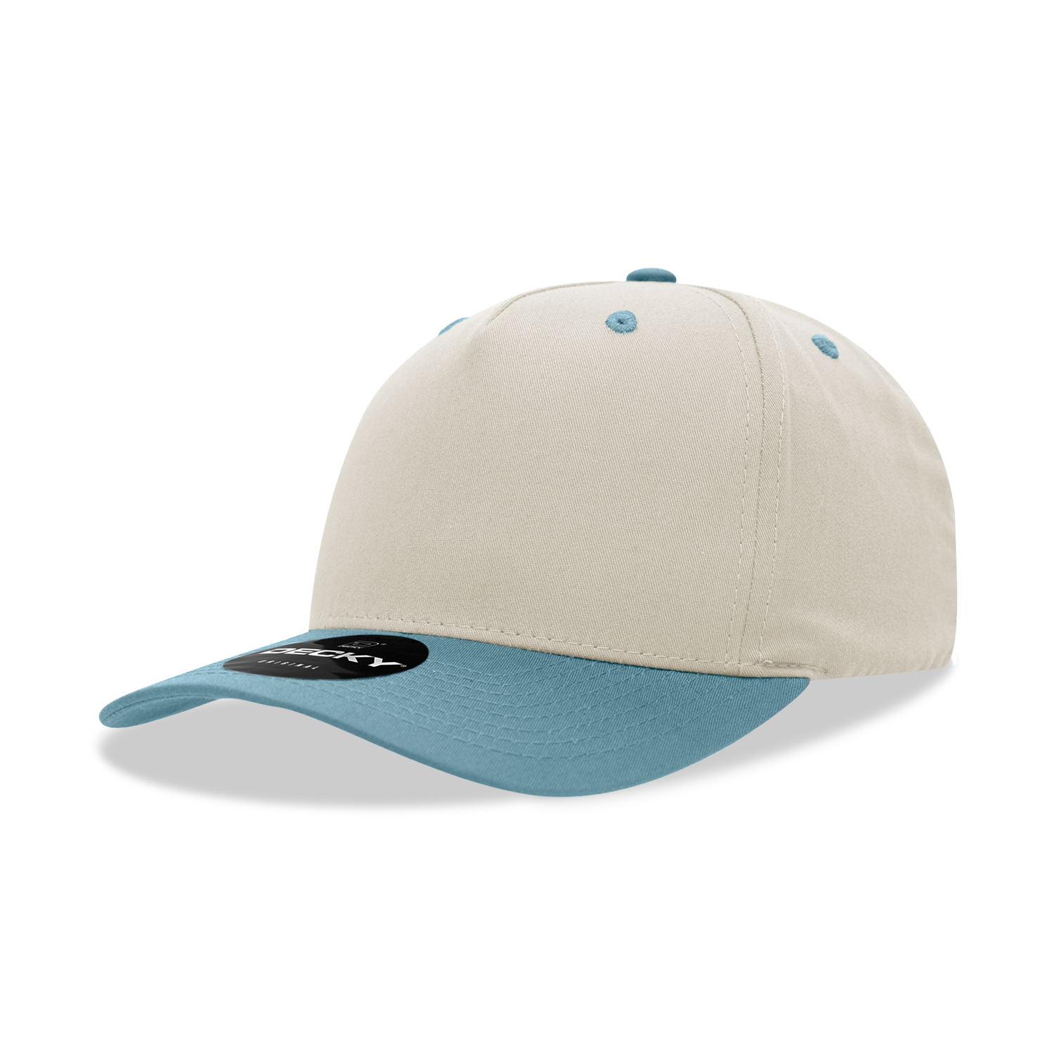 5 Panel Mid Profile Structured Cotton Blend Cap