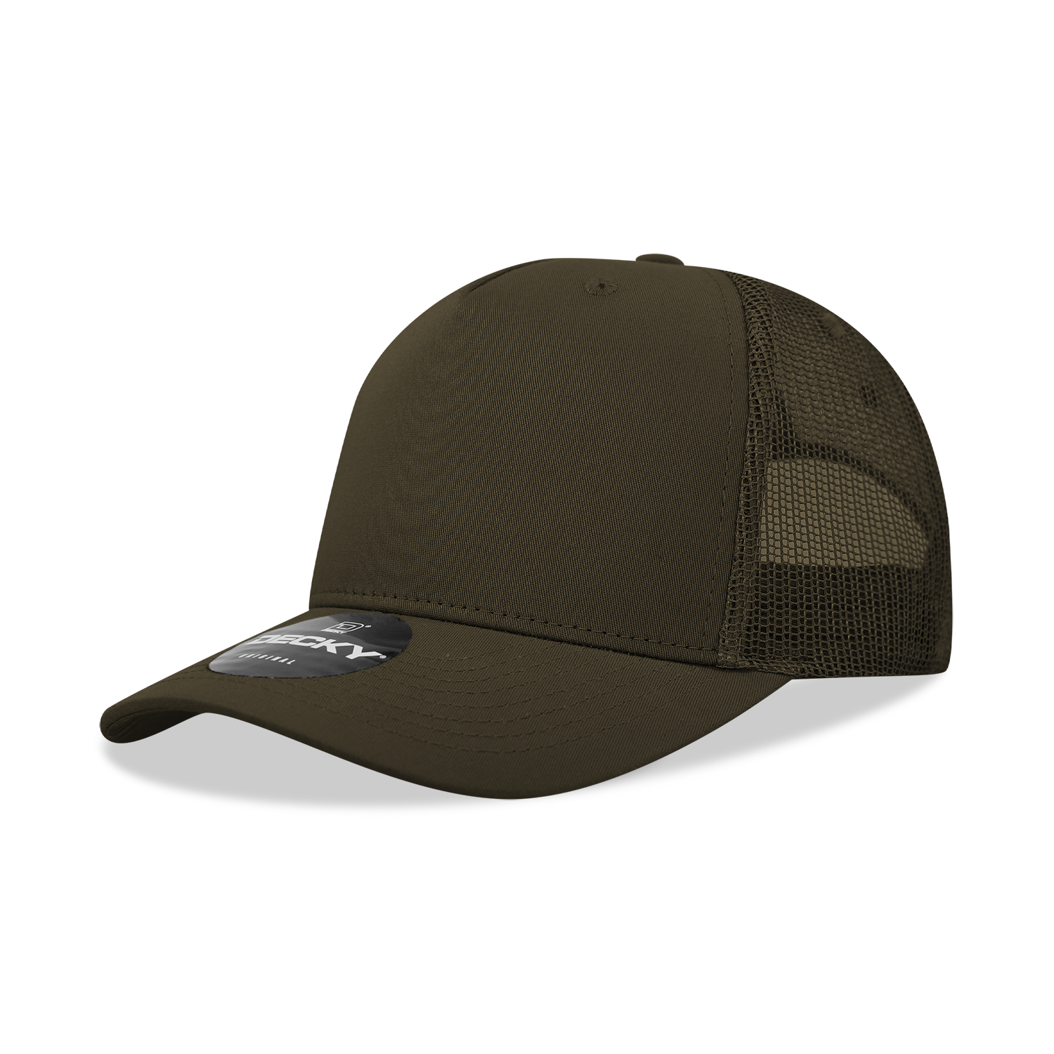 5 Panel Mid Profile Structured Cotton Blend Trucker