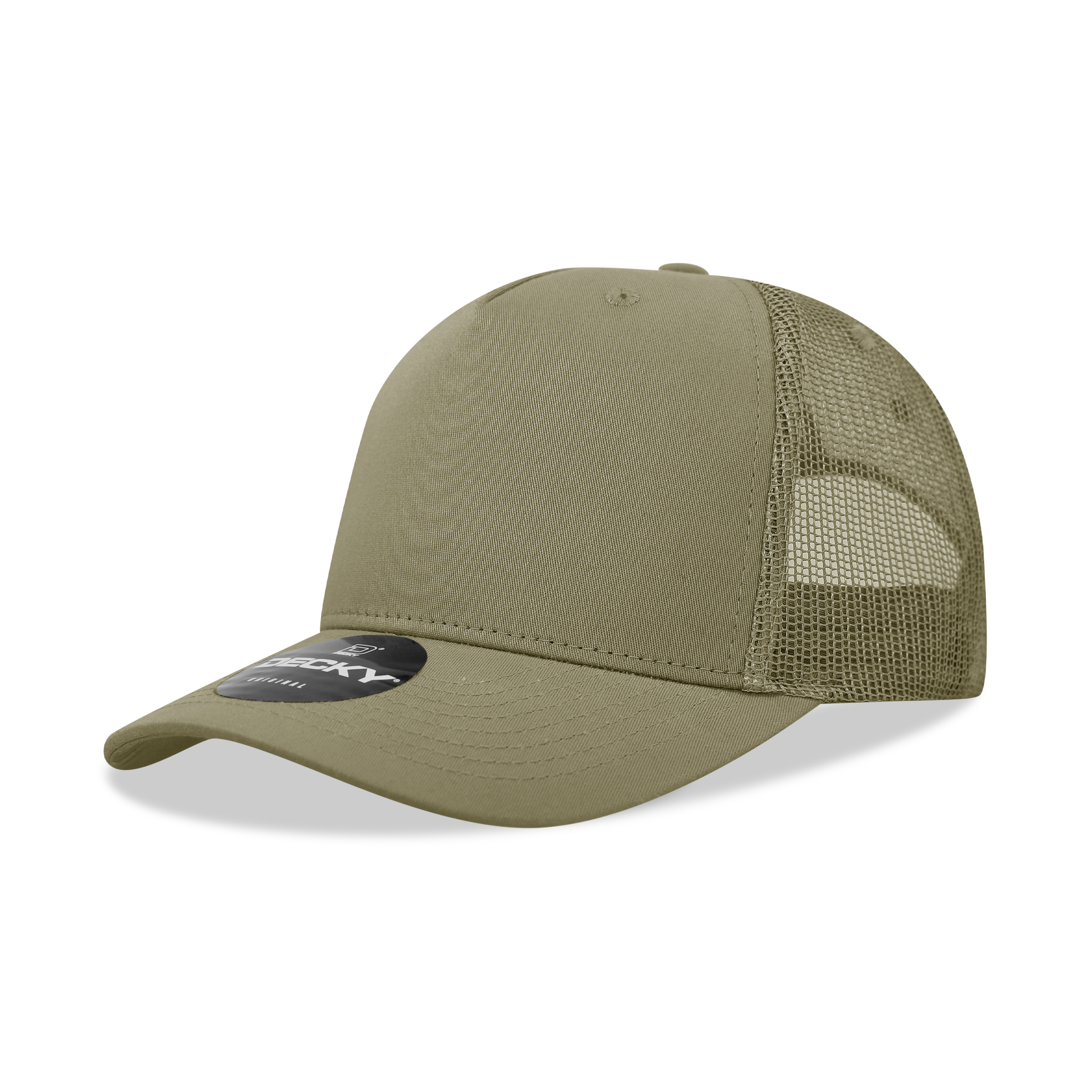 5 Panel Mid Profile Structured Cotton Blend Trucker