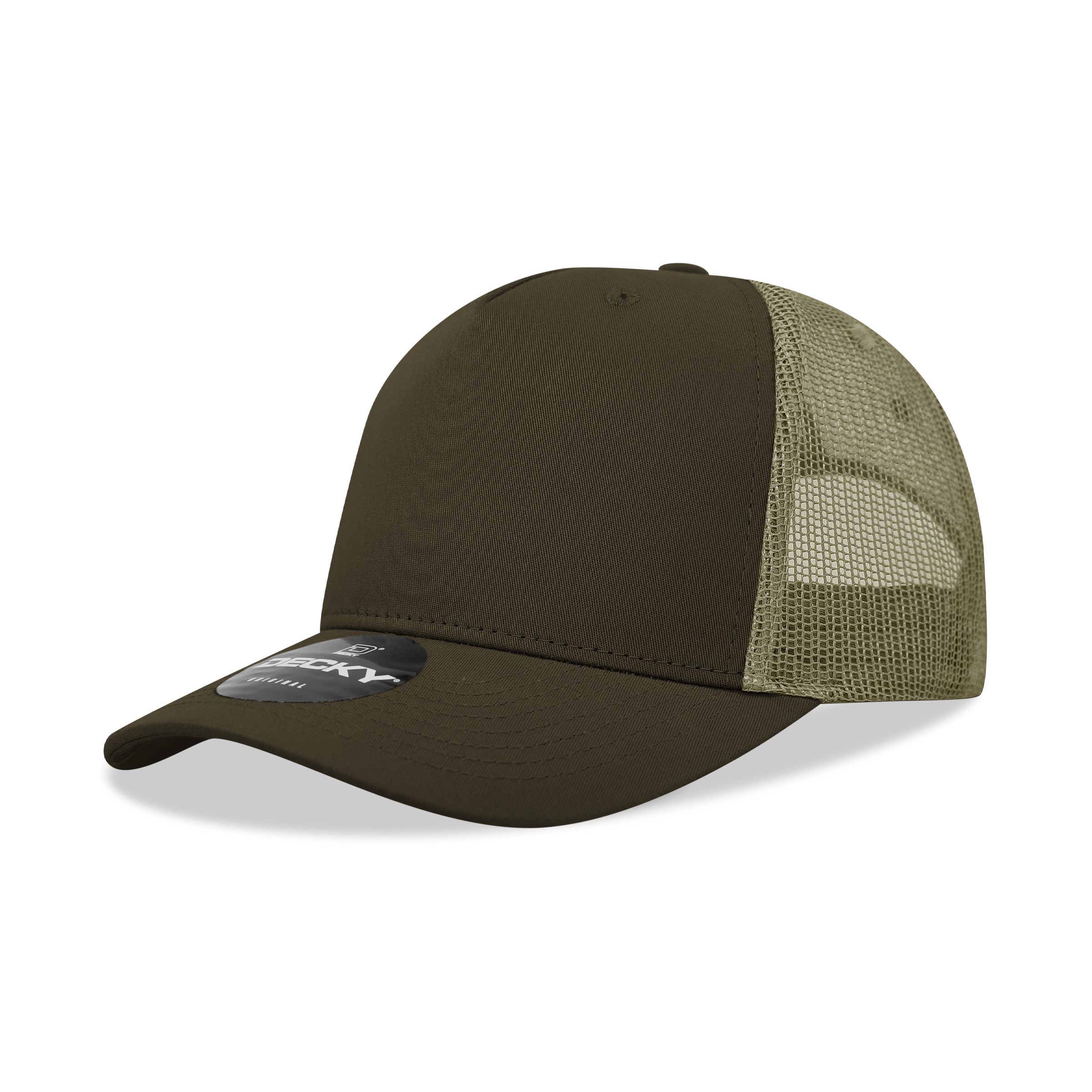 5 Panel Mid Profile Structured Cotton Blend Trucker