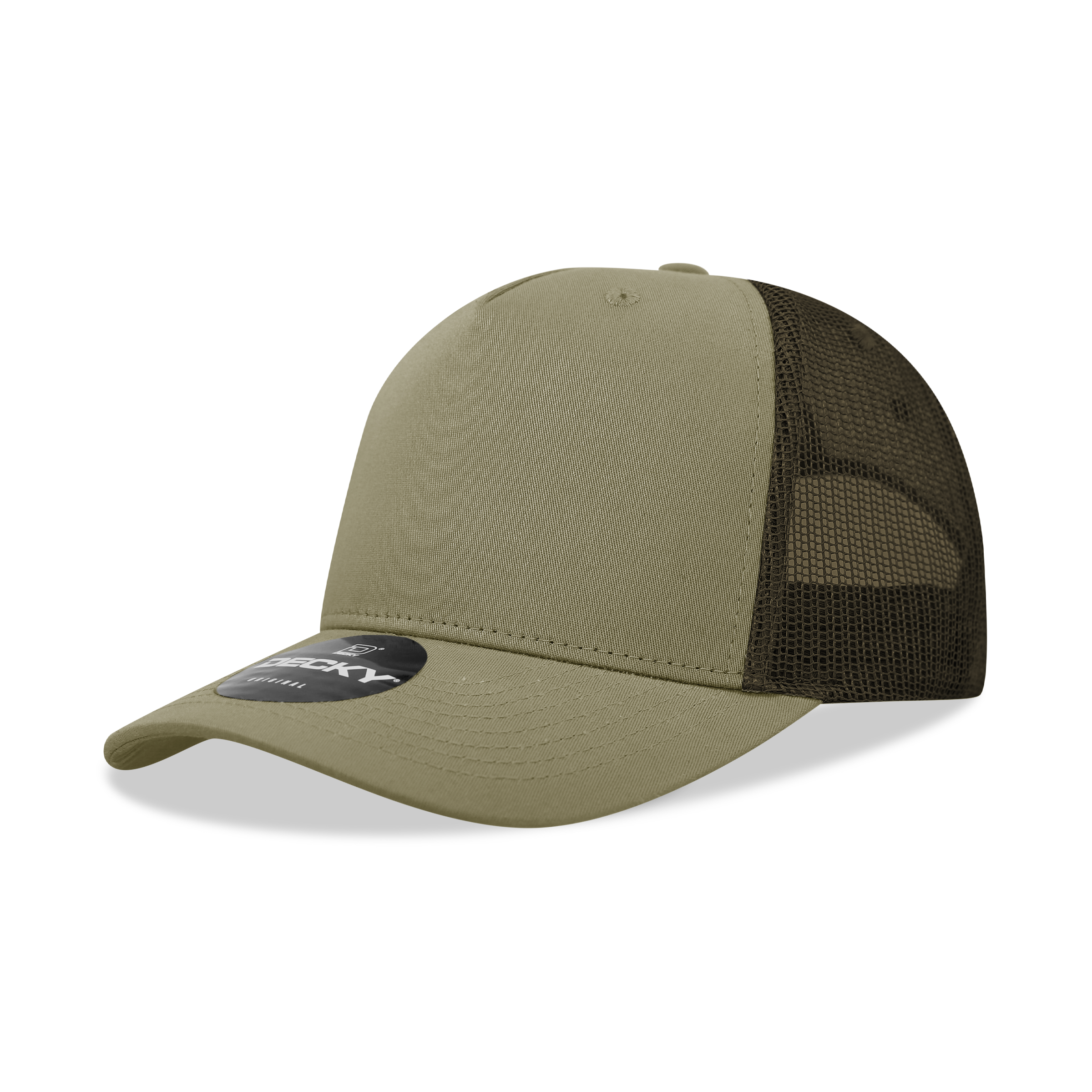 5 Panel Mid Profile Structured Cotton Blend Trucker