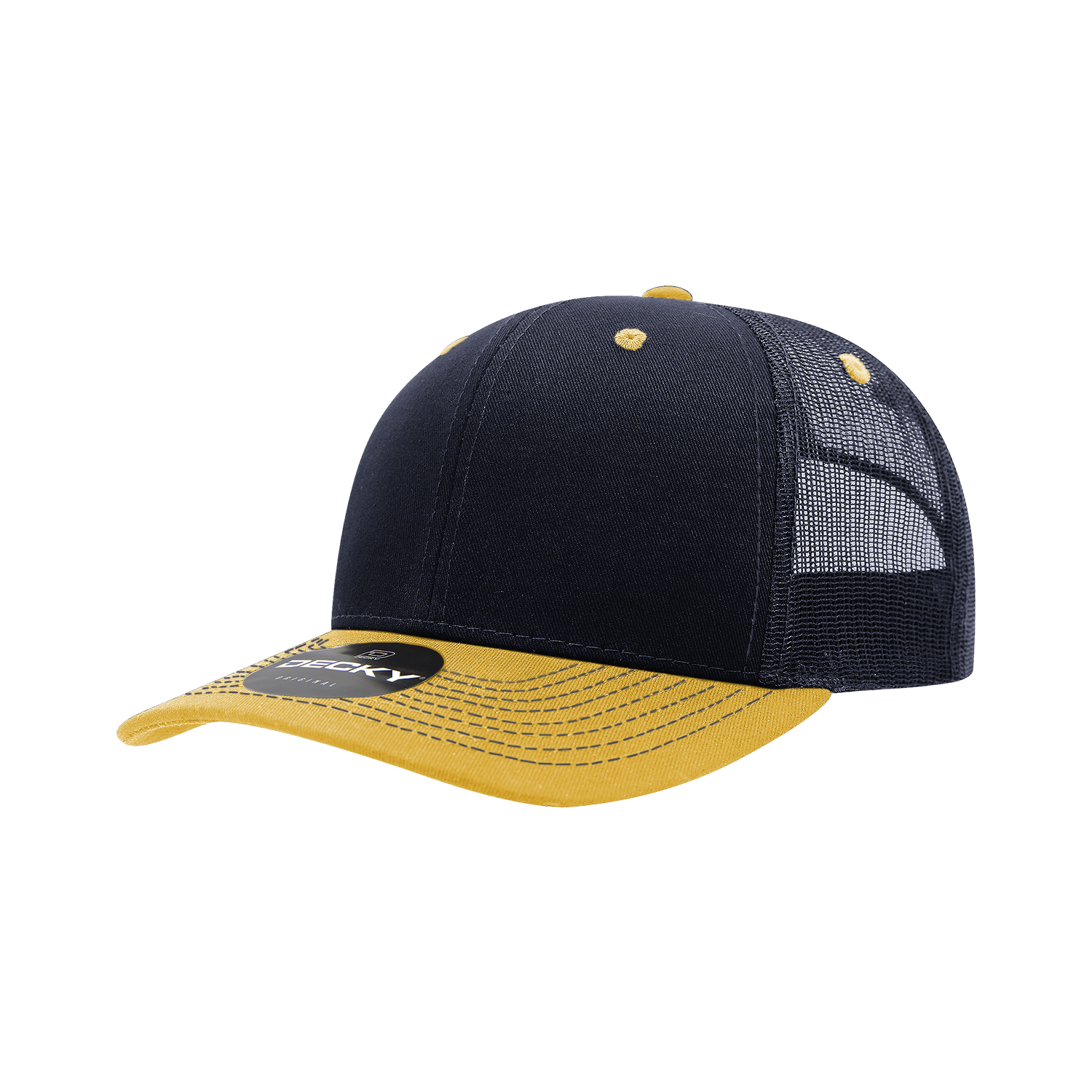 6 Panel Mid Profile Structured Contra-Stitch Trucker