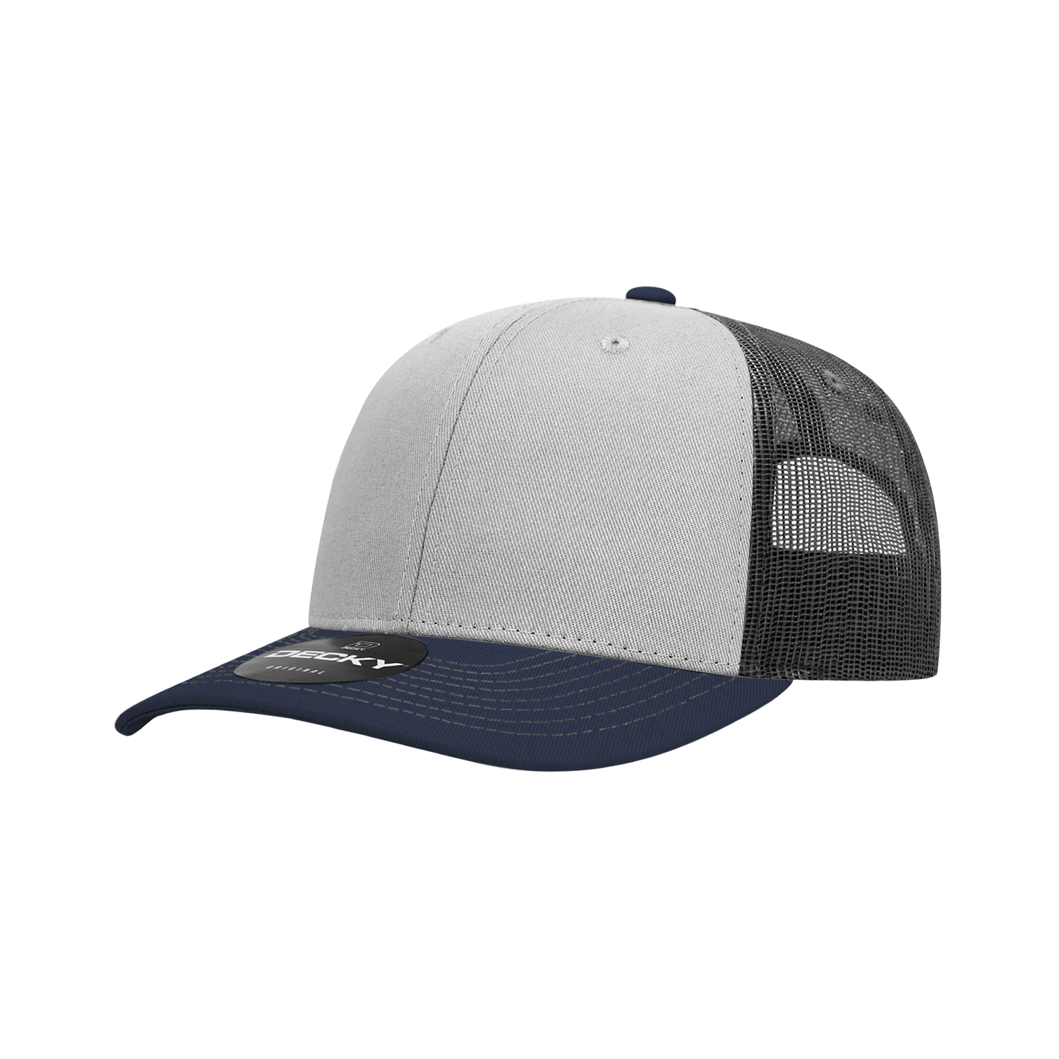 6 Panel Mid Profile Structured Contra-Stitch Trucker