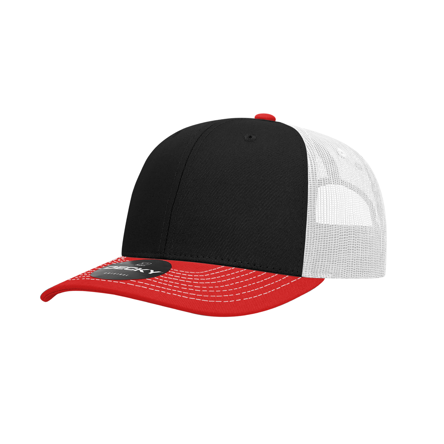 6 Panel Mid Profile Structured Contra-Stitch Trucker