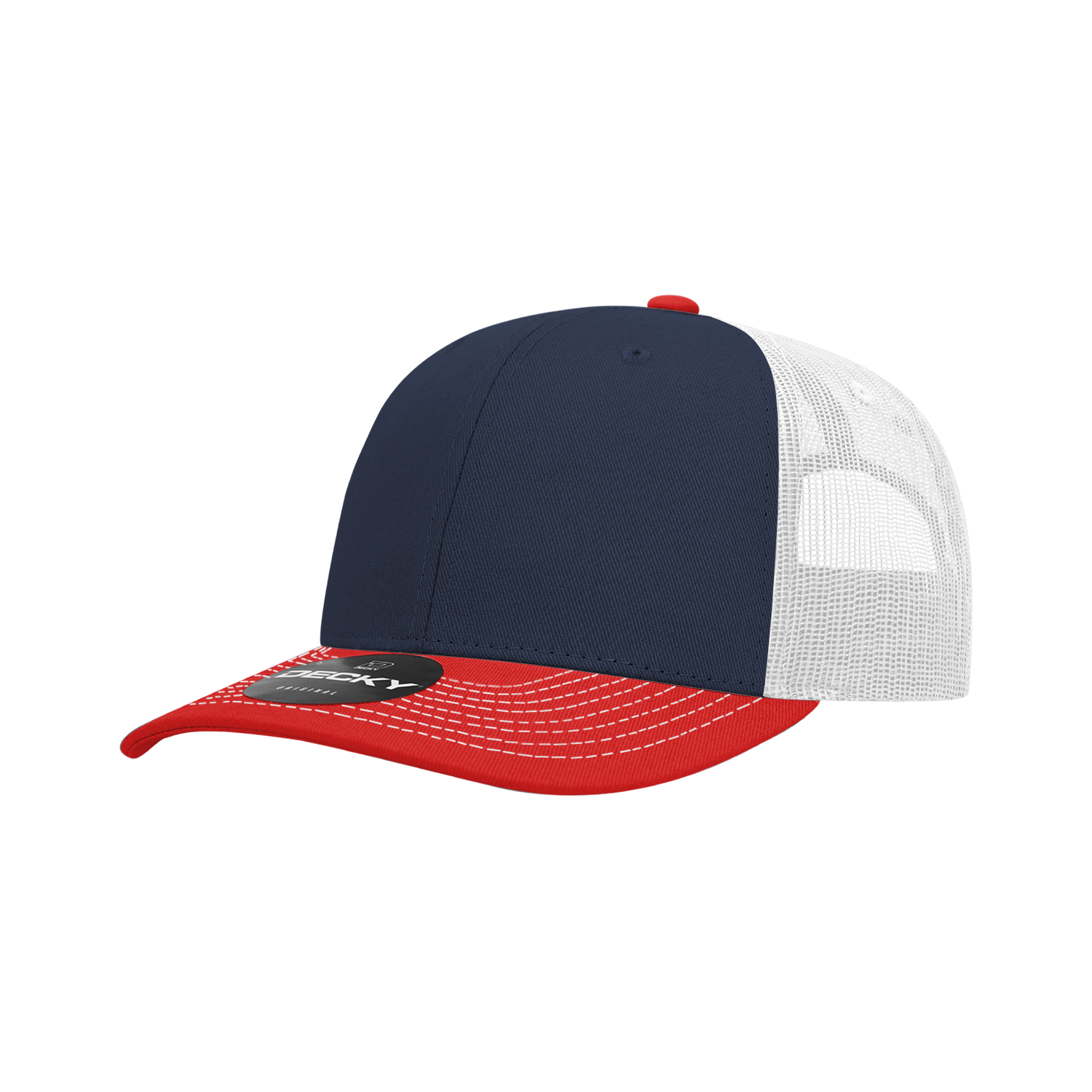 6 Panel Mid Profile Structured Contra-Stitch Trucker