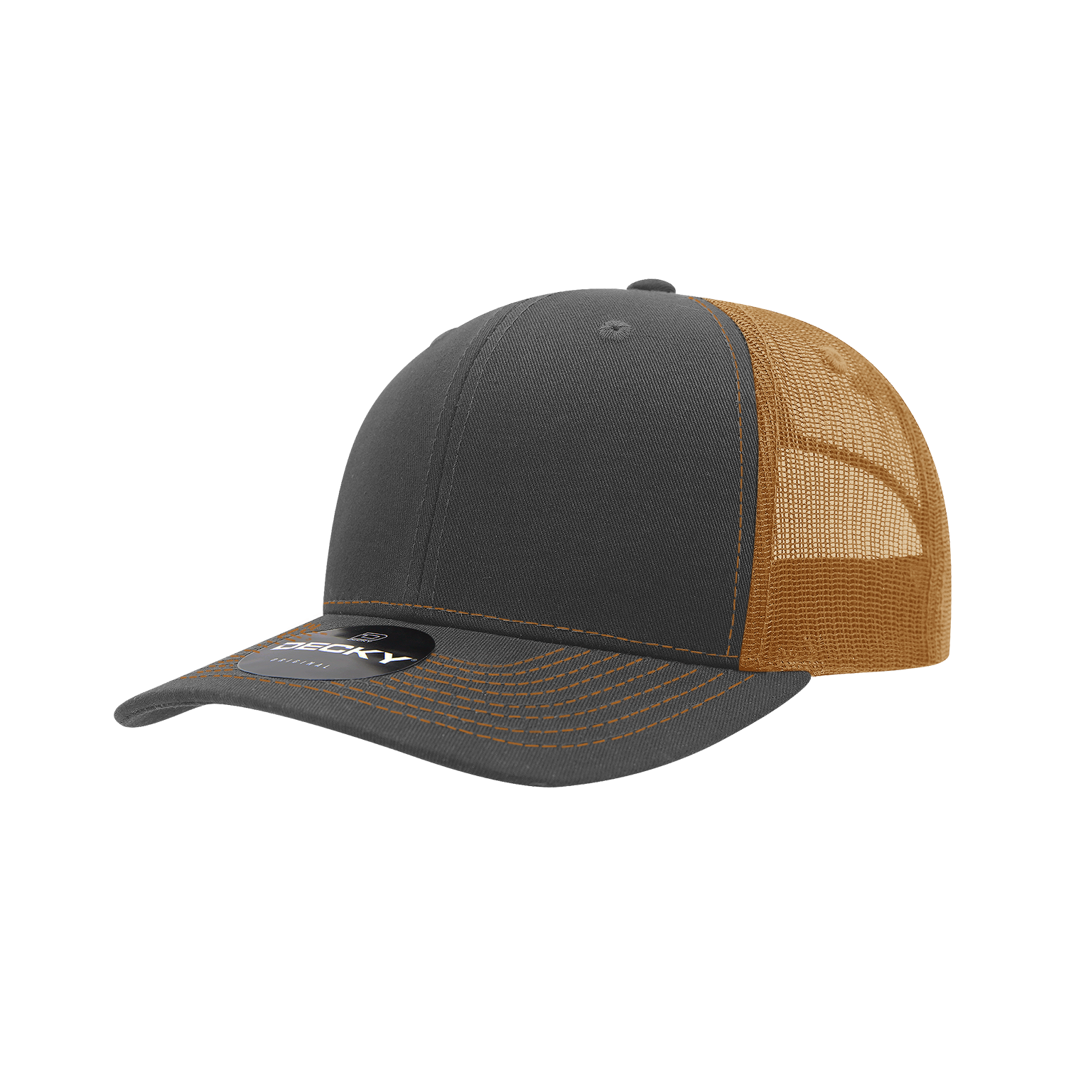 6 Panel Mid Profile Structured Contra-Stitch Trucker