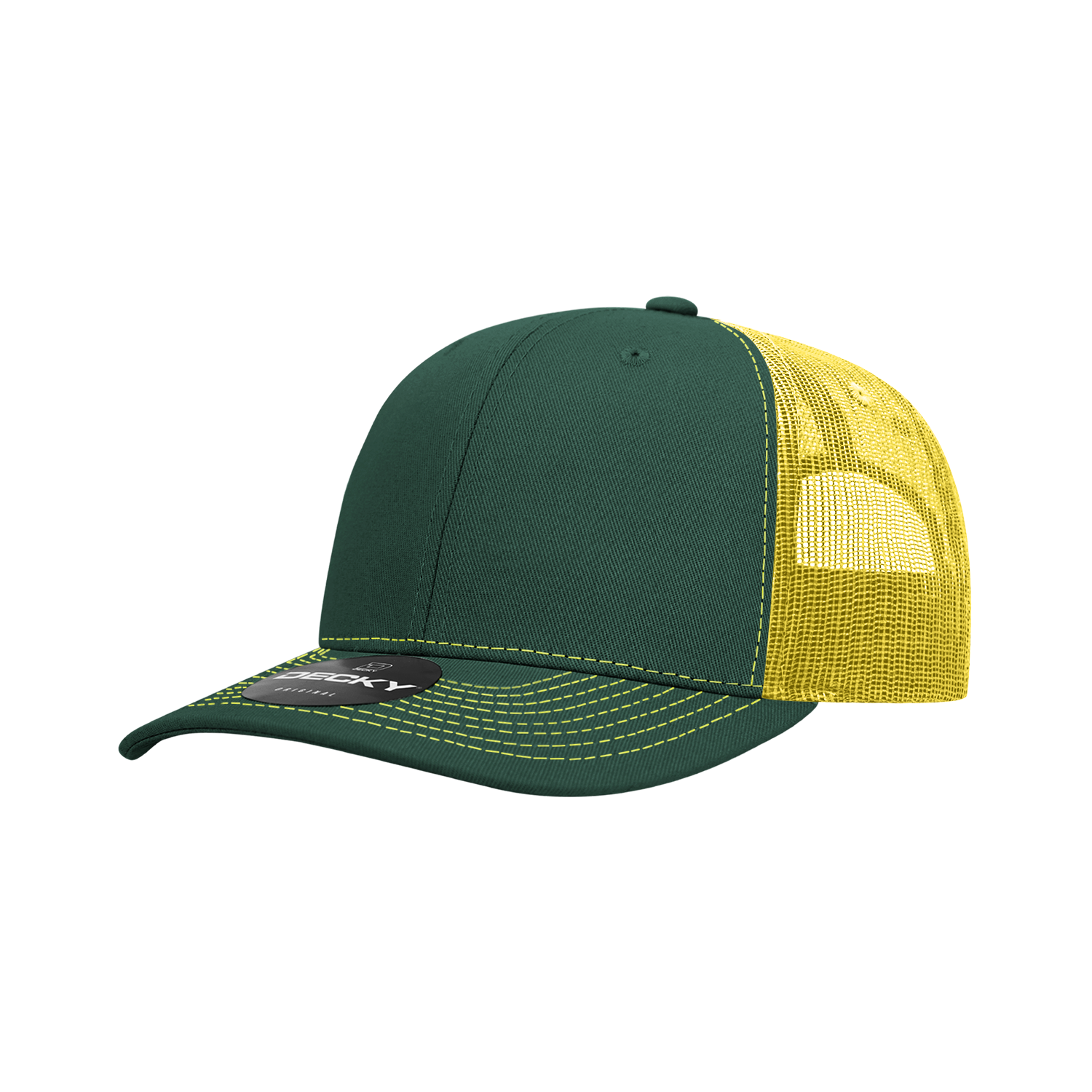 6 Panel Mid Profile Structured Contra-Stitch Trucker