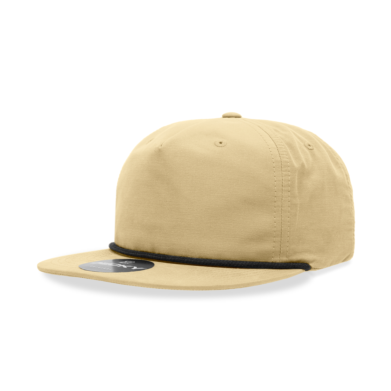 5 Panel High Profile Relaxed Cotton Blend Rope Hat