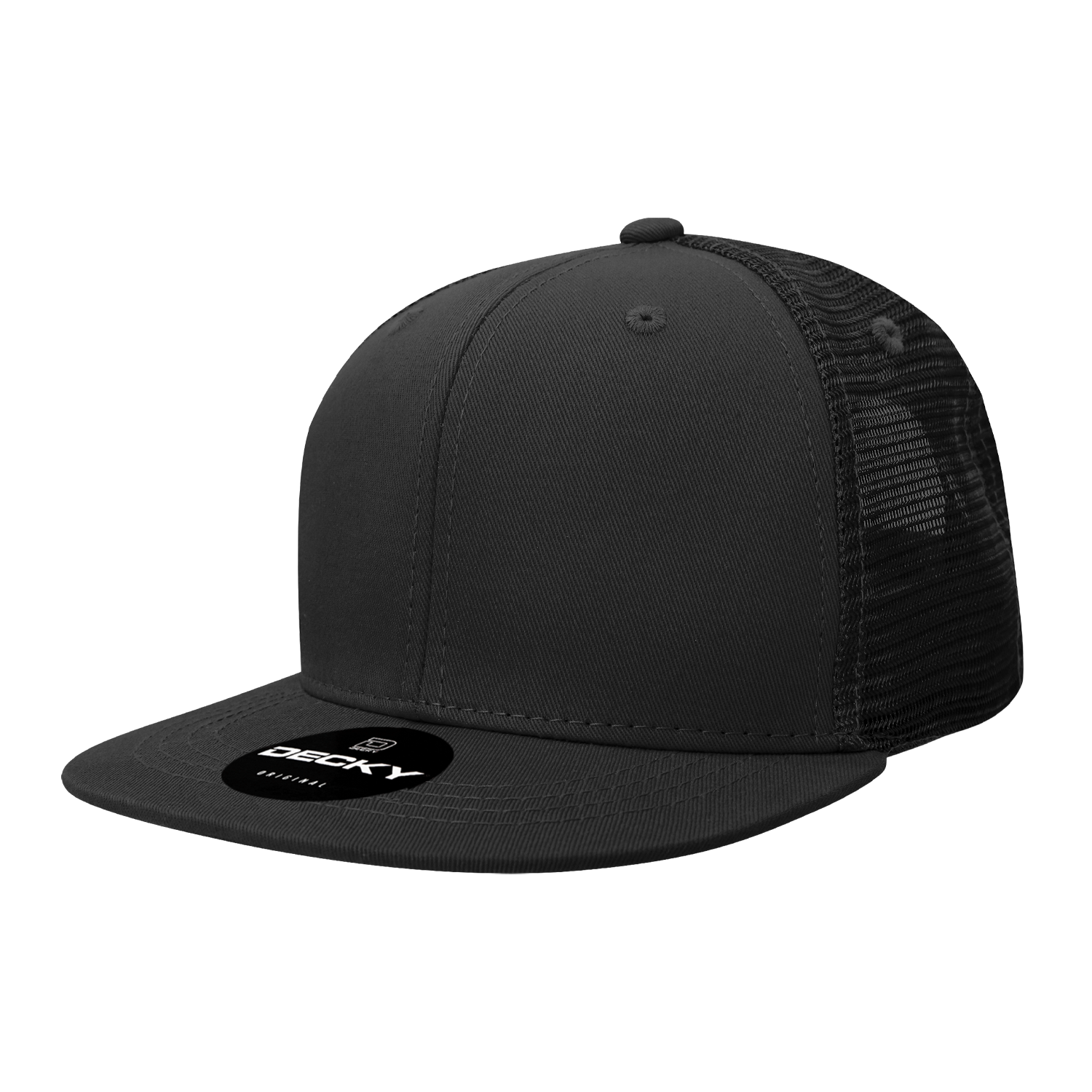 6 Panel High Profile Structured Cotton Blend Trucker