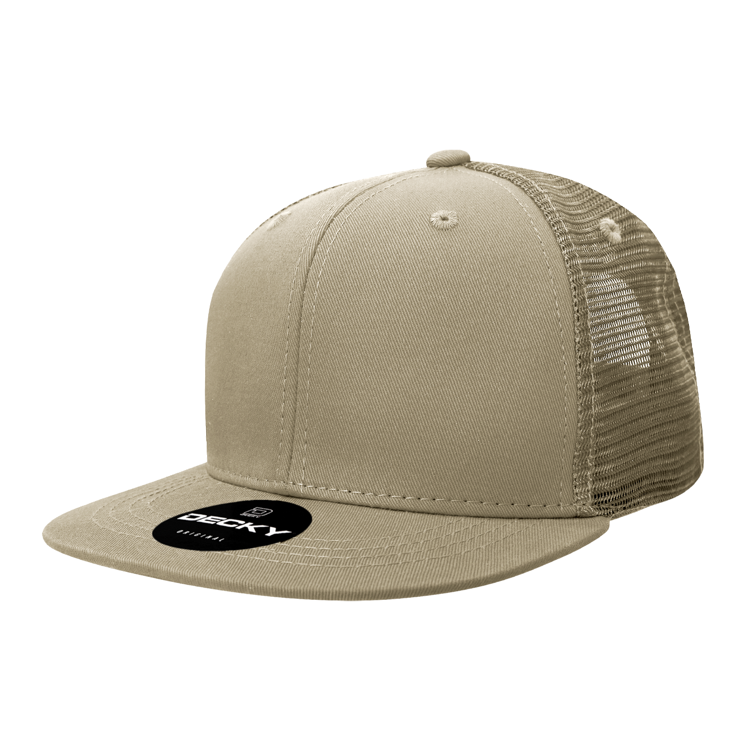 6 Panel High Profile Structured Cotton Blend Trucker