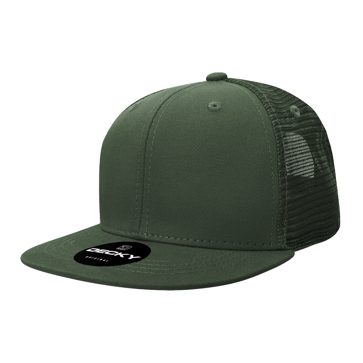 6 Panel High Profile Structured Cotton Blend Trucker