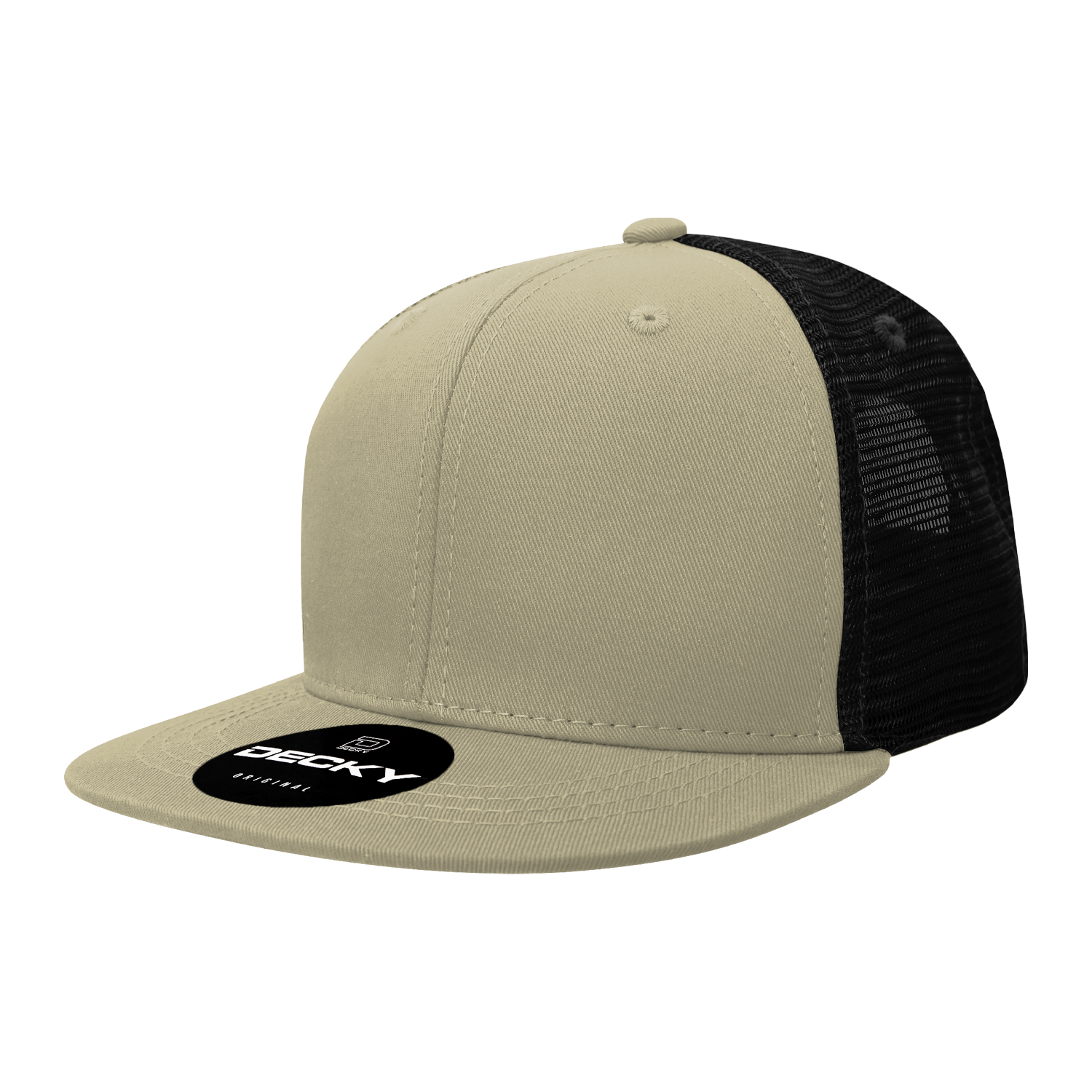 6 Panel High Profile Structured Cotton Blend Trucker