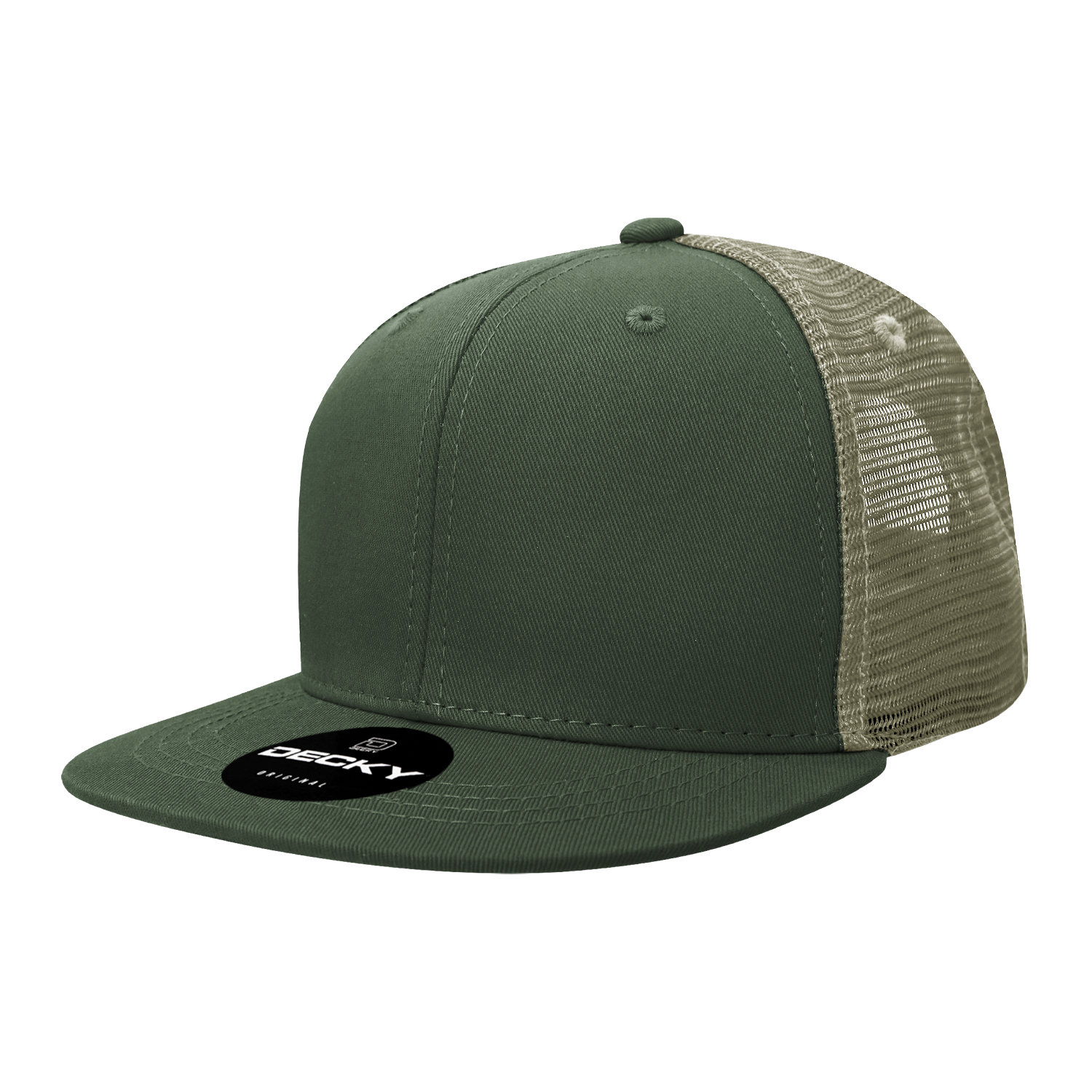 6 Panel High Profile Structured Cotton Blend Trucker