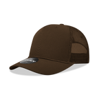 5 Panel Mid Profile Structured Cotton/Poly Blend Trucker w/Rope