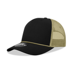 5 Panel Mid Profile Structured Cotton/Poly Blend Trucker w/Rope
