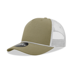 5 Panel Mid Profile Structured Cotton/Poly Blend Trucker w/Rope