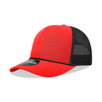 5 Panel Mid Profile Structured Cotton/Poly Blend Trucker w/Rope