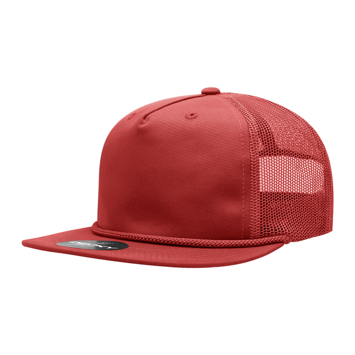 a red mesh trucker hat