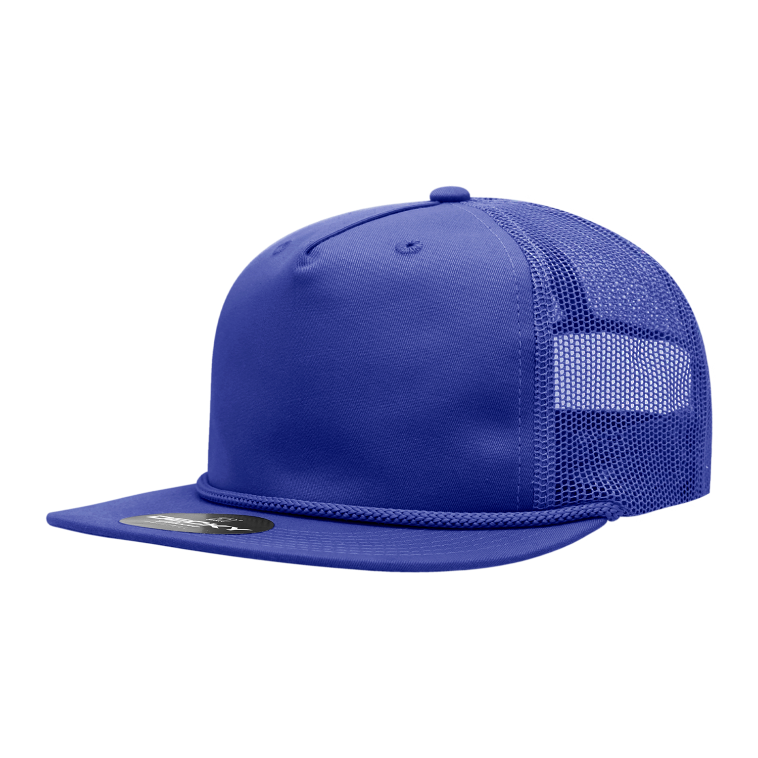 a royal blue mesh trucker hat