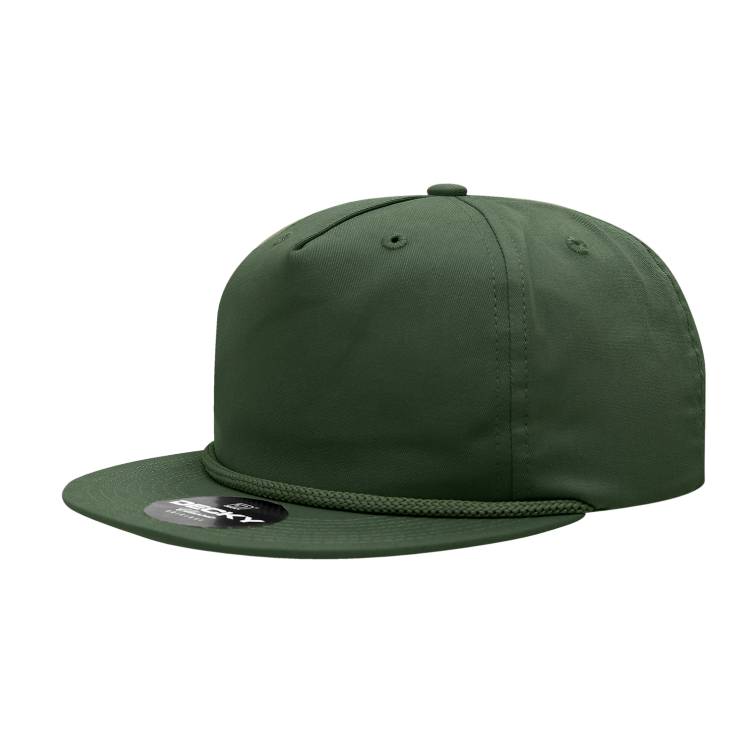 a dark green hat